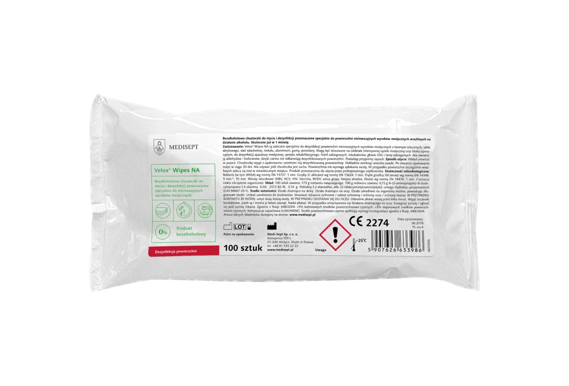 Velox® Wipes NA – pintadesinfektiopyyhkeet
